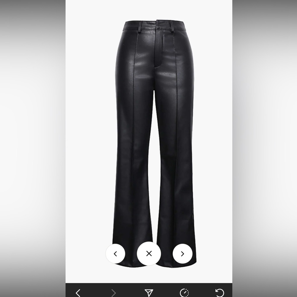 Micas faux leather flare pants women size Large